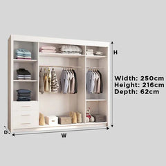 Chicago full mirror 250cm wardrobe