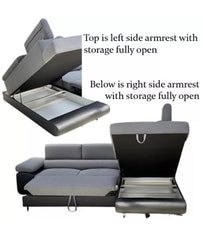 L shape anton sofa bed