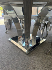 Round marble dining table with 4 chairs