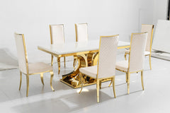Ash Marble dining table with Royal chairs