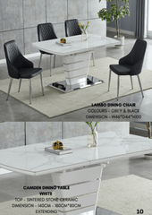 Marble sintered stone extendable dining table with durable surface and modern design.