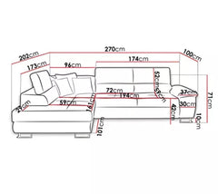 L shape anton sofa bed