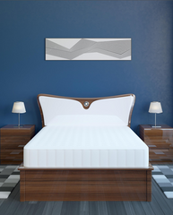 Wooden bed with led & built-in speaker