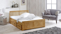 Solid wooden storage bed frame