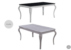 Alana original marble dining table with chairs featuring luxury design and comfort.