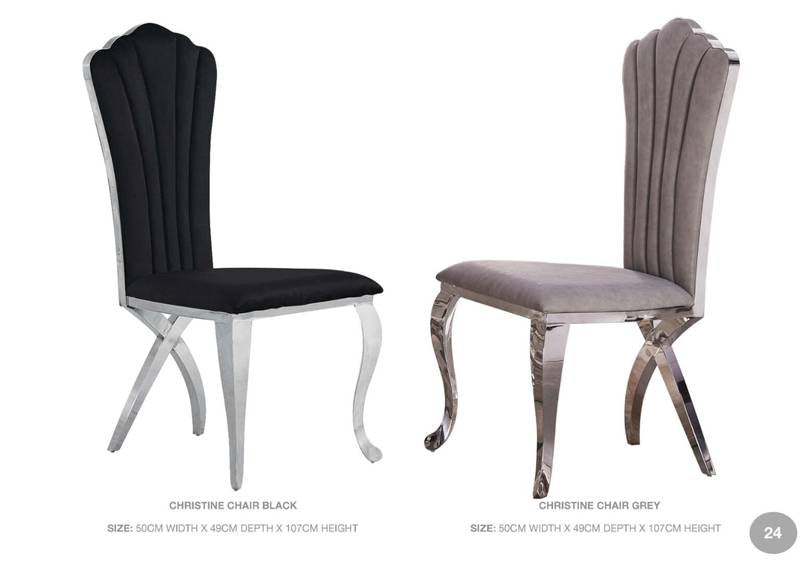 Alana original marble dining table with chairs featuring luxury design and comfort.