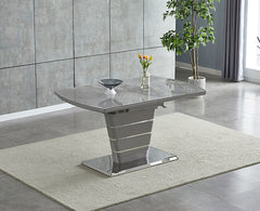 Marble sintered stone extendable dining table with durable surface and modern design.