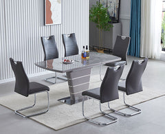Marble sintered stone extendable dining table with durable surface and modern design.