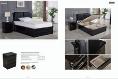 Rugby bed with leather back