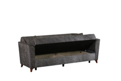 Sonance of a bed in grey in suede click clack 3 seater sofa bed