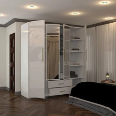 Modern Wardrobe 4 Door High Gloss
