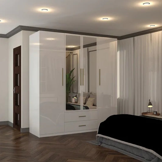 Modern Wardrobe 4 Door High Gloss