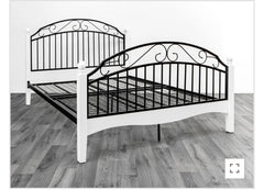 Metal frame with wooden