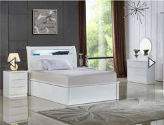 Wooden high gloss rugby ottoman bed
