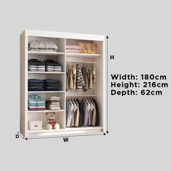 Chicago full mirror 180cm wardrobe