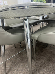 Marble dining table with six chairs