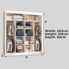 Chicago full mirror 203cm wardrobe