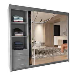 Chicago full mirror 250cm wardrobe