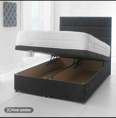 Plush valvet ottoman bed