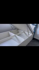 Wooden bed with led & built-in speaker