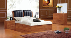 Rugby bed with leather back