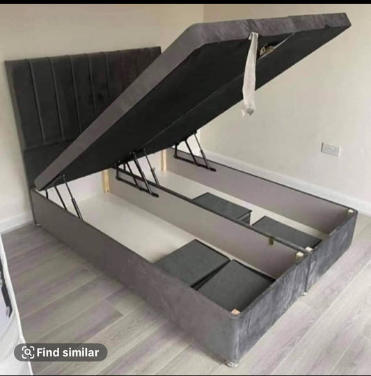 Plush valvet ottoman bed