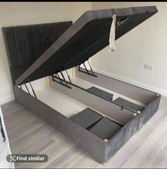 Plush valvet ottoman bed