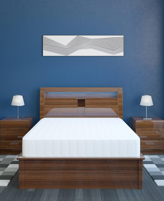 Wooden bed with led & built-in speaker