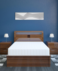 Wooden bed with led & built-in speaker