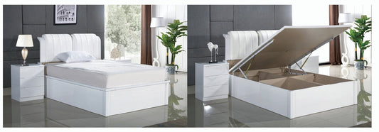 Rugby bed with leather back