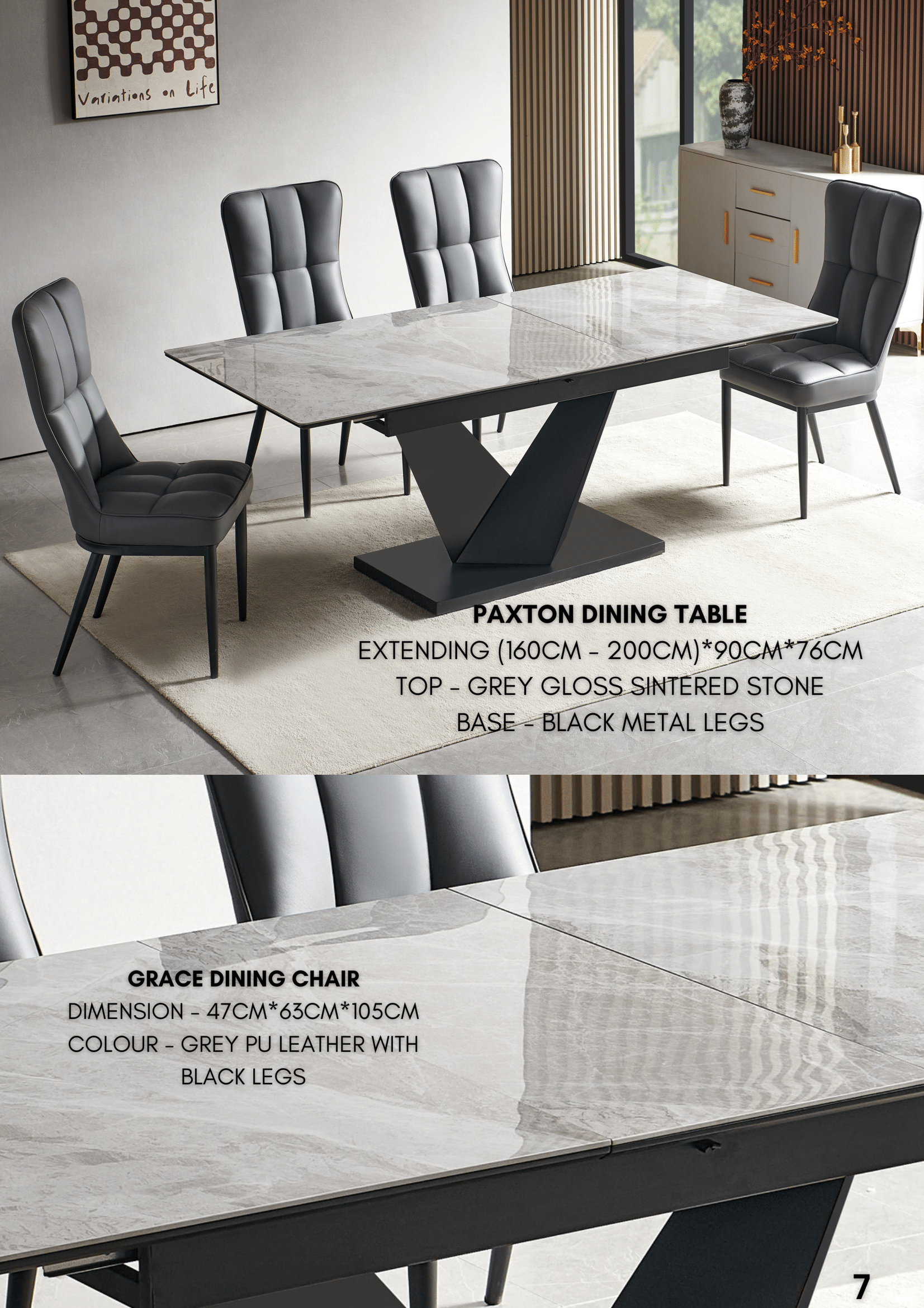 Modern dining table designed for everyday dining and stylish home interiors.