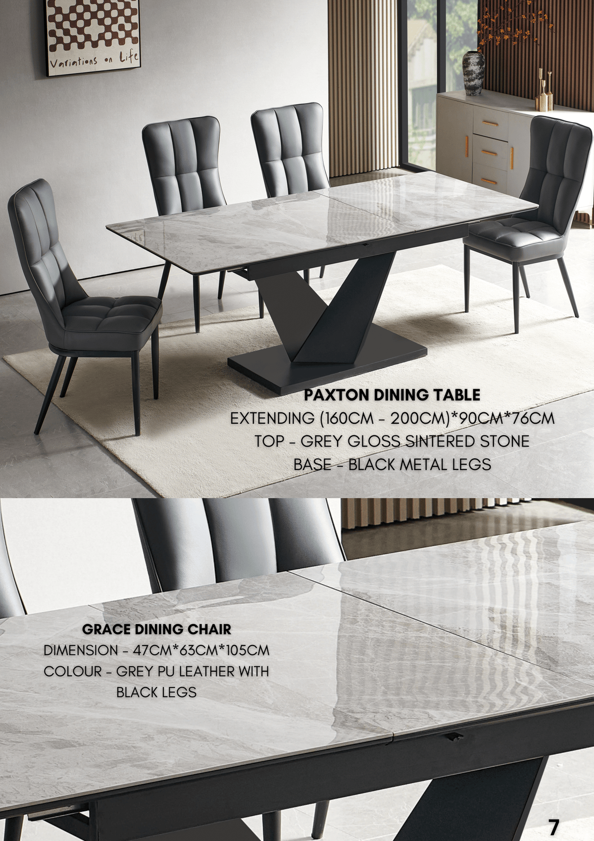 Modern dining table designed for everyday dining and stylish home interiors.