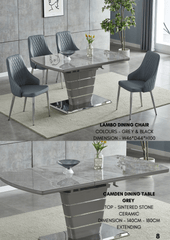 Marble sintered stone extendable dining table with durable surface and modern design.