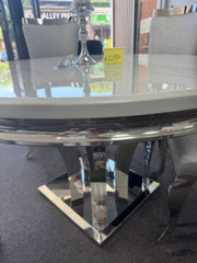 Round marble dining table with 4 chairs