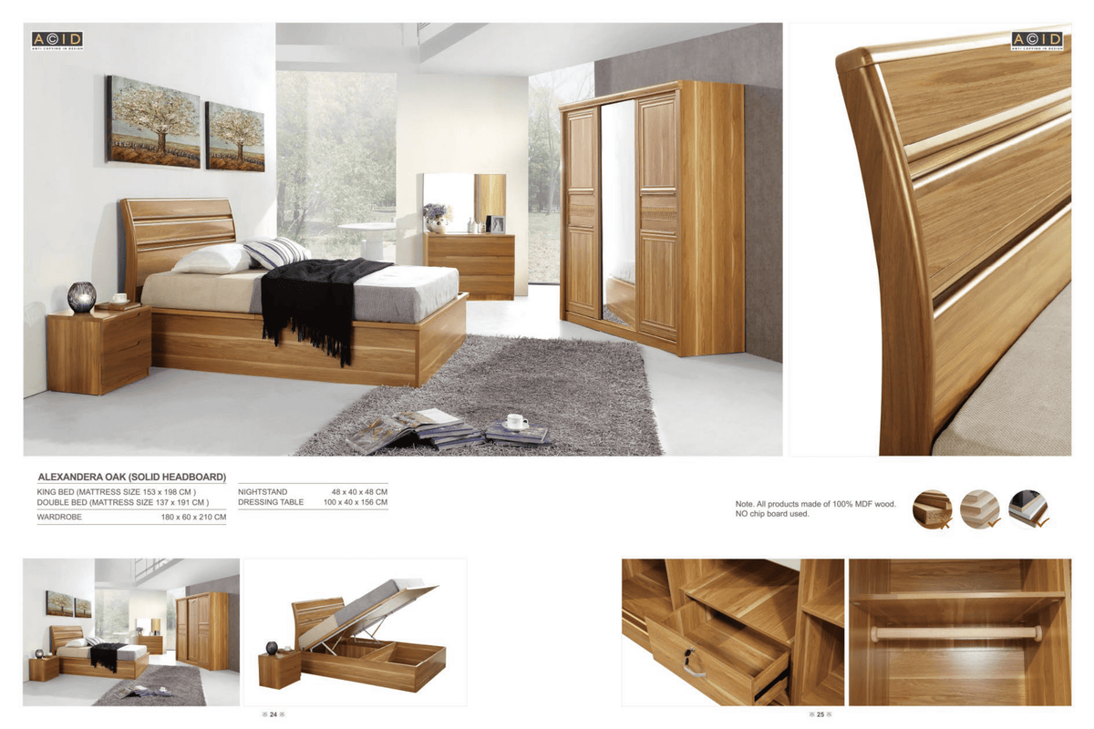 Wooden hygloss bed  oak