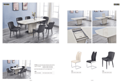 Sintered stone extendable dining table with six chairs for modern dining spaces.