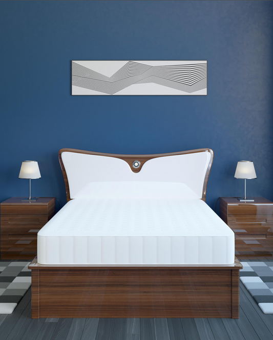 Wooden bed with led & built-in speaker