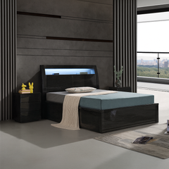 Wooden high gloss rugby ottoman bed