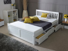 Solid wooden storage bed frame