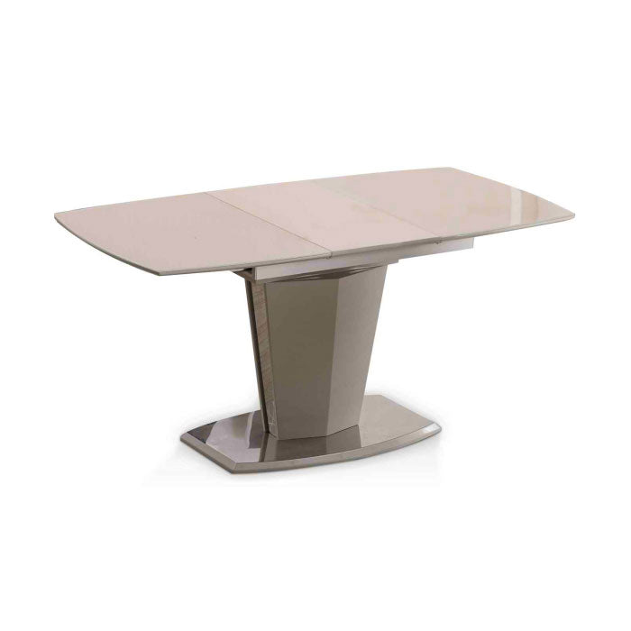 Marble dining table with six chairs featuring elegant design and comfortable seating.