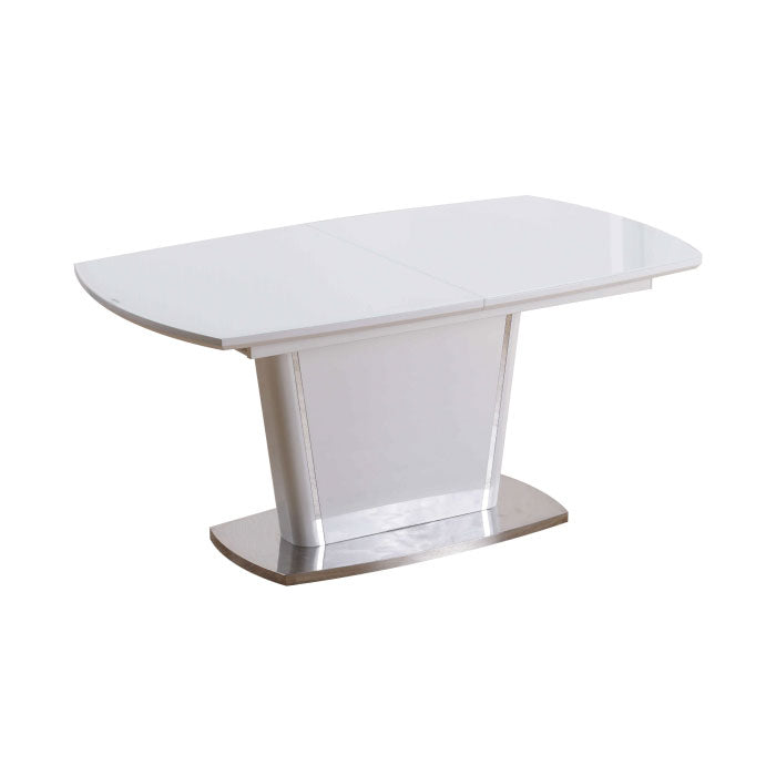 Marble dining table with six chairs featuring elegant design and comfortable seating.