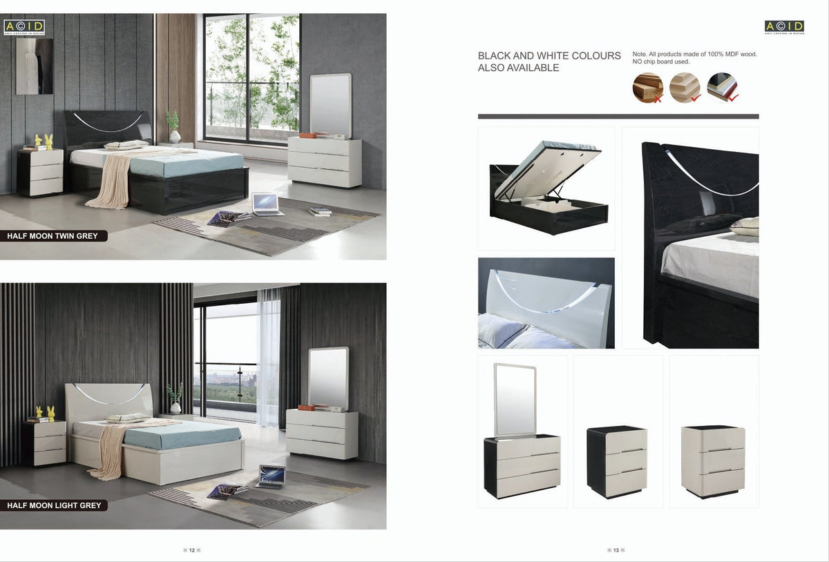 Half moon bedroom set