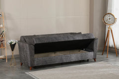 Sonance of a bed in grey in suede click clack 3 seater sofa bed