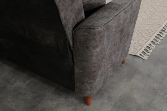 Sonance of a bed in grey in suede click clack 3 seater sofa bed