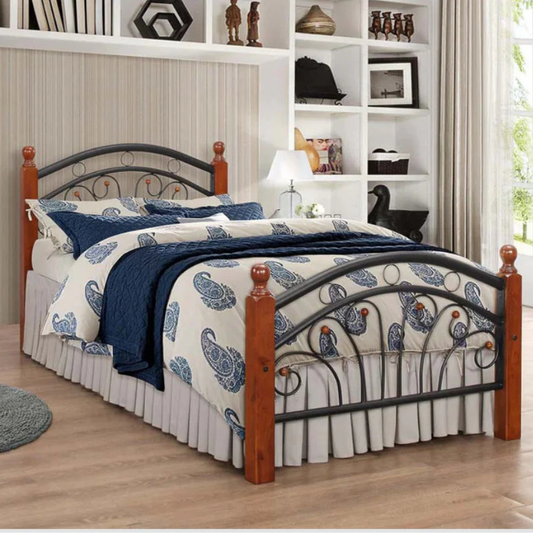 Metal frame with wooden