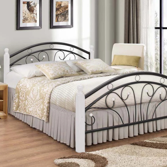 Black Bed Wood & Steel