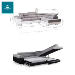 Lshape anton sofa bed