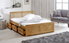 Solid wooden storage bed frame