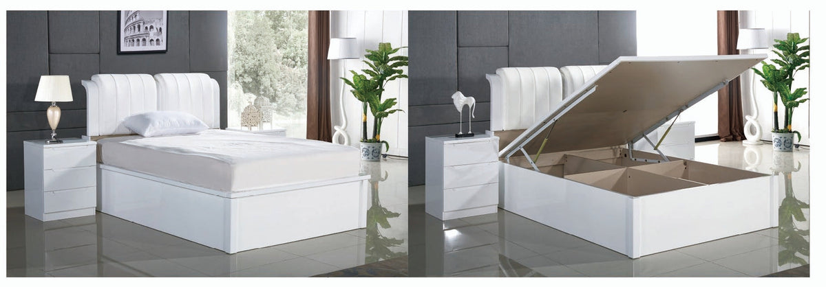 Rugby bed with leather back