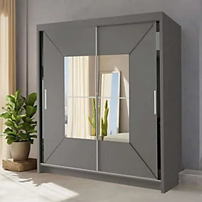 Mirror sliding door wardrobe